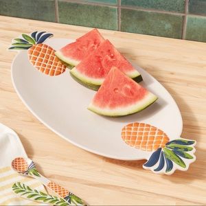 NWT 21" x 10" Melamine and Bamboo Pineapple Serving Platter - Opalhouse